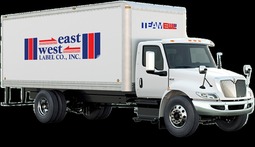 East West Label company delivery truck